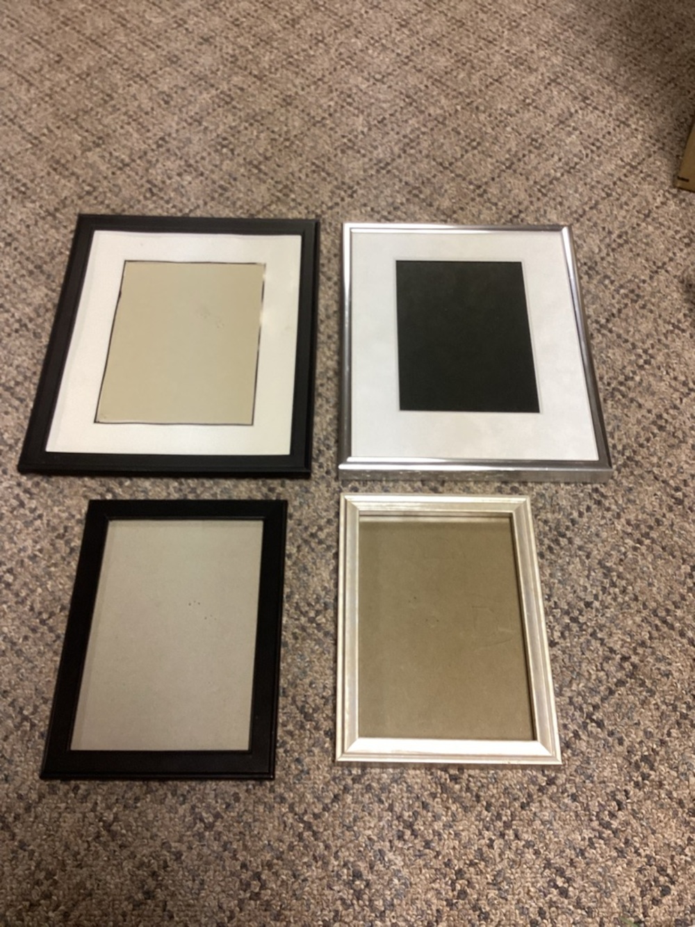 Set of 4 Decorative Photo Frames in Black and Silver 5x7 & 8x10